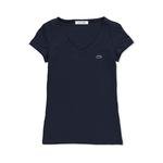 Lacoste Women's Slim Fit V-Neck Cotton Jersey T-Shirt