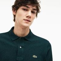 Lacoste Classic Fit Long-Sleeve Polo Shirt in Marl Petit PiquéSD4