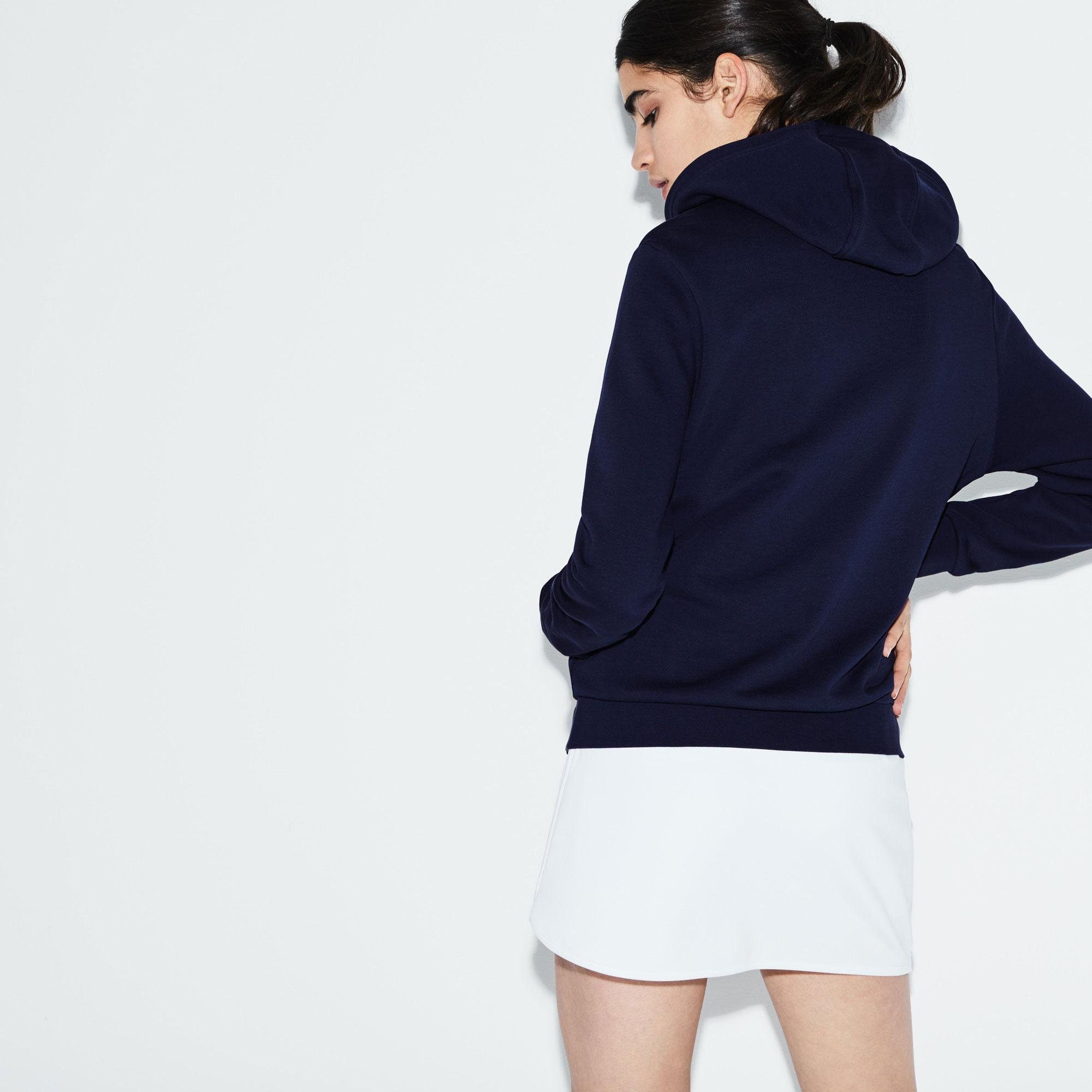 Lacoste Women's Sport Tennis Hooded Zippered Fleece Sweatshirt