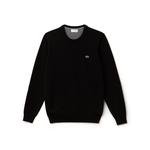 Lacoste Men's Crew Neck Caviar Piqué Accent Cotton Jersey Sweater