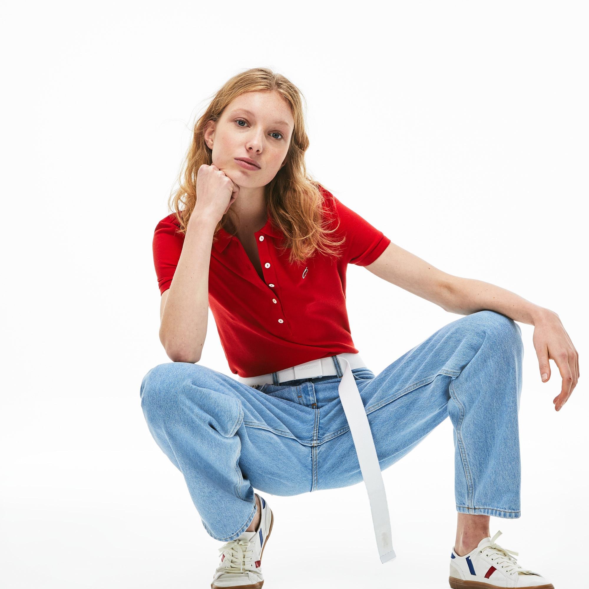 Lacoste Women's Slim Fit Stretch Mini Cotton Piqué Polo PF7845 9QA ...