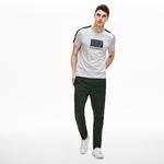 Lacoste Men's Crew Neck Contrast Bands And Nautical Logo T-Shirt