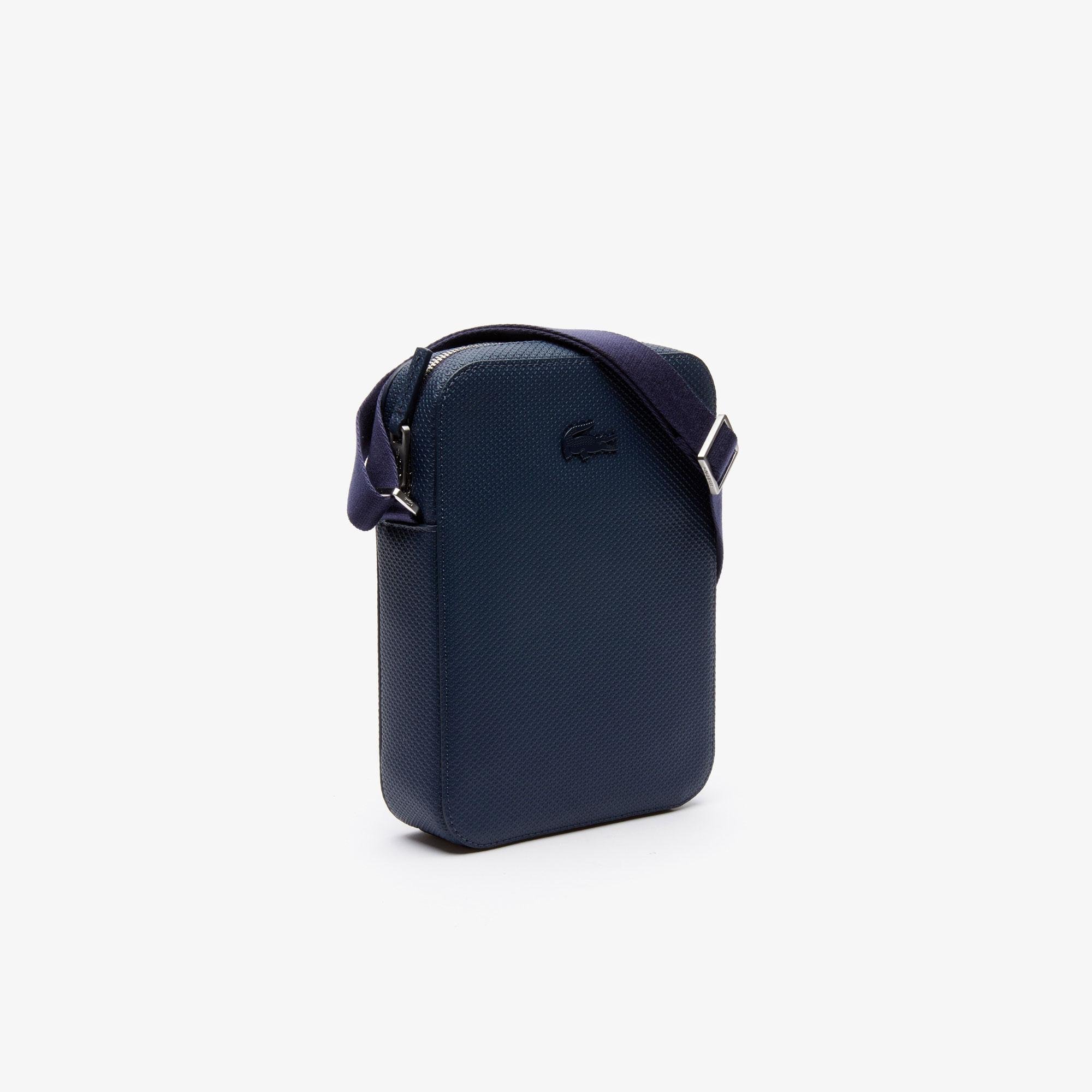 Lacoste Men's Chantaco Soft Leather Vertical Zip Bag