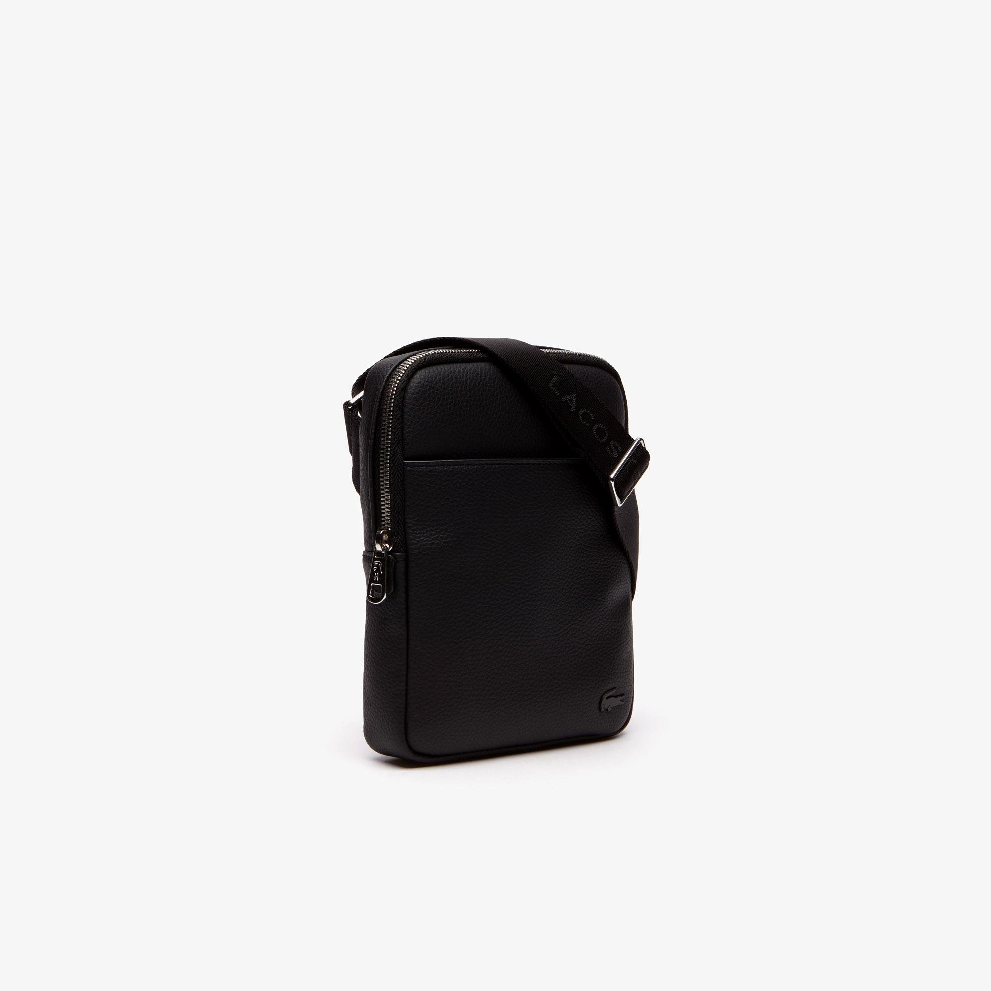 Lacoste Men's Gaël Coated Piqué Canvas Small Flat Zip Bag