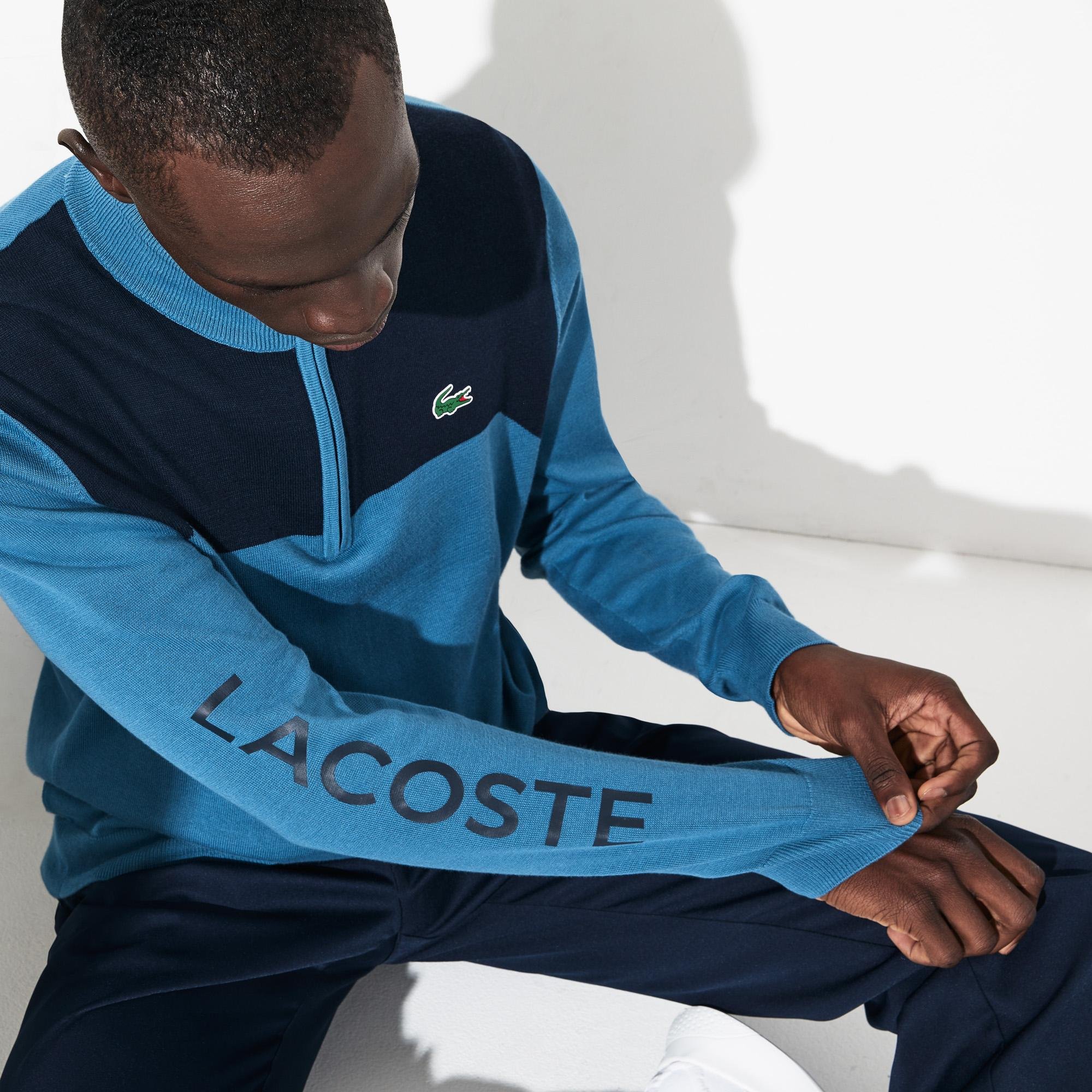 Lacoste Coolmax hőszabályozó funkcionális kötött pima pamut keverék pulóverek