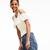 Lacoste L!VE Women's Cutout Flounced Cotton Blend T-ShirtBej