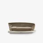 Lacoste Women's Daily Classic Coated Piqué Canvas 10 Card Zip Wallet