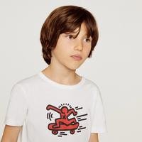 Lacoste футболка дитяча x Keith Haring з круглим вирізом70V