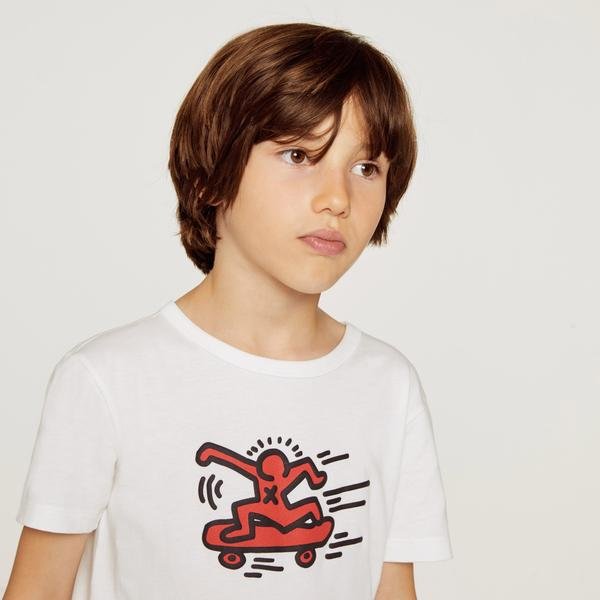 Lacoste X Keith Haring Print Boys' Crew Neck Jersey T-Shirt