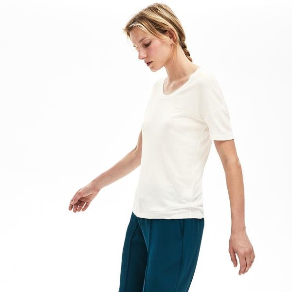 Lacoste Dámske ľahké rebrované lyocellové tričko  Motion
