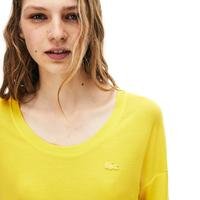 Lacoste Women's Motion Lightweight Ribbed Lyocell T-ShirtJ5D