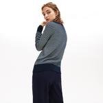 Lacoste Women's Boat Neck Check Cotton Jacquard Sweater