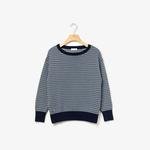 Lacoste Women's Boat Neck Check Cotton Jacquard Sweater