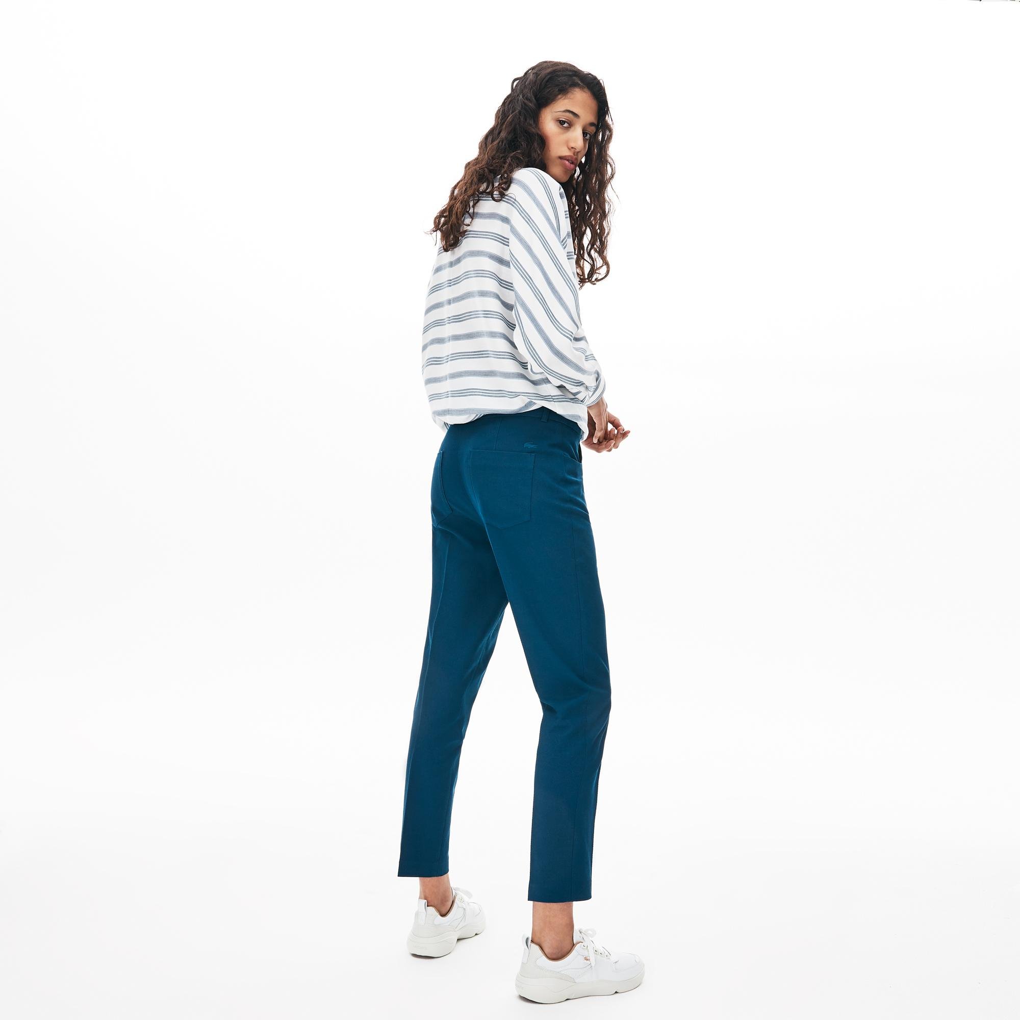 Lacoste Women's Slim Fit Stretch Cotton Serge Pants