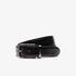 Lacoste Men's Reversible Leather Belt And 2 Buckles Gift SetSiyah