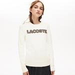 Lacoste Women's Crew Neck Check Lacoste Badge Cotton Sweater