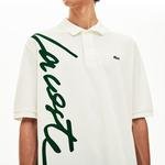 Lacoste L!VE Unisex Loose Fit Signature Cotton Piqué Polo Shirt