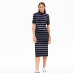 Lacoste L!VE Women's Striped Ribbed Knit Tube Dress
