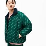 Lacoste L!VE Women's Print Lining Short Reversible Quilted Jacket