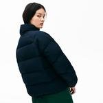 Lacoste L!VE Women's Print Lining Short Reversible Quilted Jacket