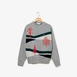 Lacoste Women's Winter Design Cotton And Wool Blend Jacquard Sweater