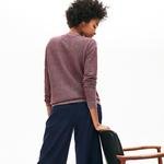Lacoste Women's V-Neck Texturised Heathered Cotton Sweater