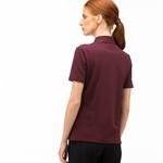 Lacoste L!VE Women's Slim Fit Embroidered Collar Stretch Polo Shirt