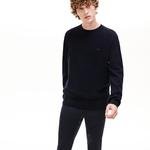 Lacoste Men's Crew Neck Wool And Cashmere Blend Knit Effect Sweater