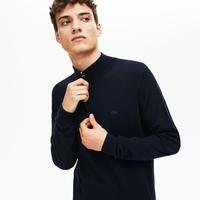 Lacoste Men's Zippered Stand-Up Collar Wool Jersey Sweater166