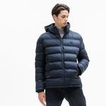 Lacoste Men's Water-Resistant Quilted Hooded Short Puffy Jacket