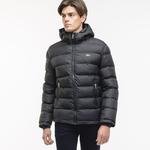Lacoste Men's Water-Resistant Quilted Hooded Short Puffy Jacket