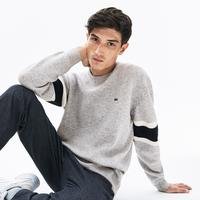 Lacoste Men's Crew Neck Contrast Bands Heathered Jacquard Sweater157