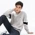 Lacoste Men's Crew Neck Contrast Bands Heathered Jacquard Sweater157