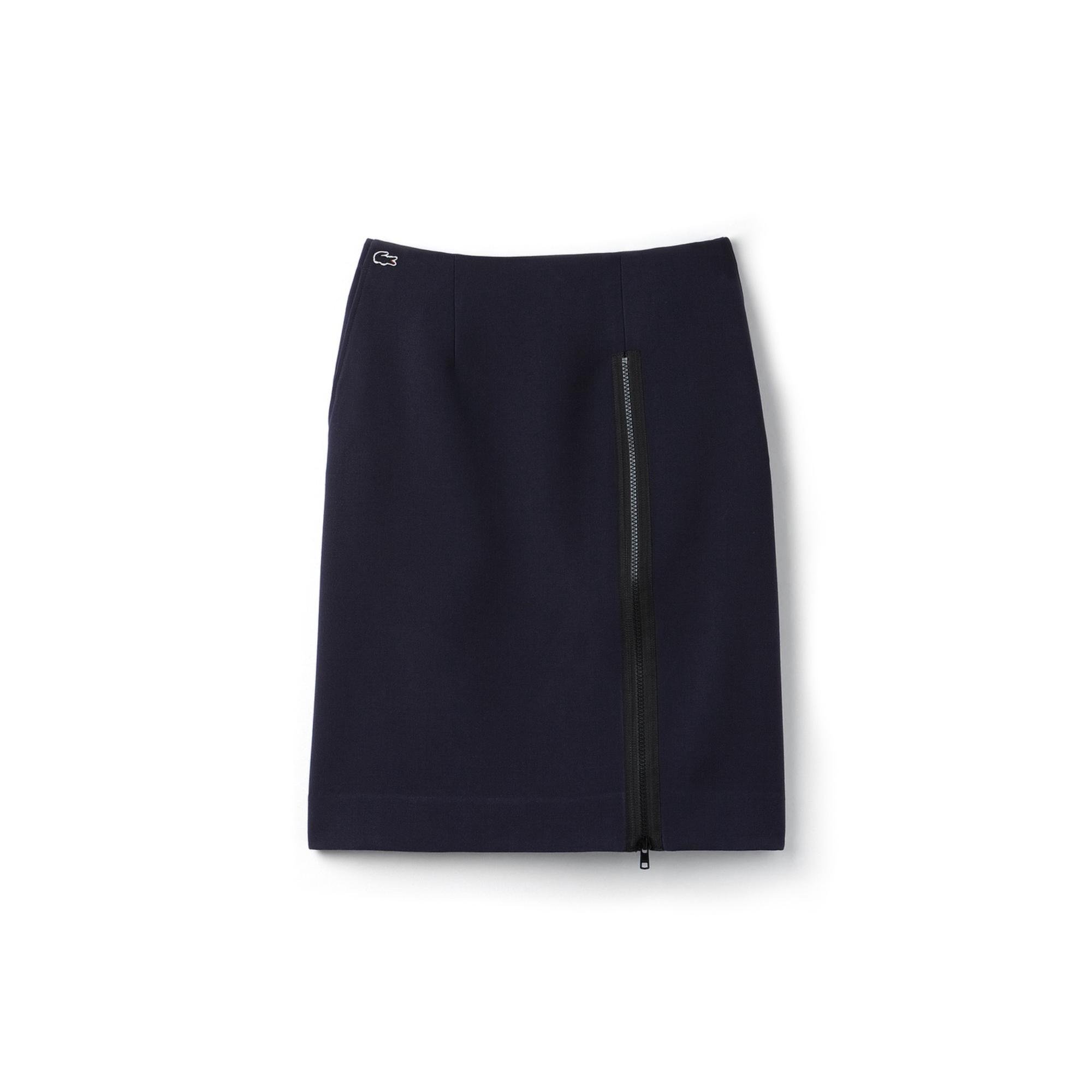 Lacoste L!VE Women's Zippered Split Stretch Fabric Skirt