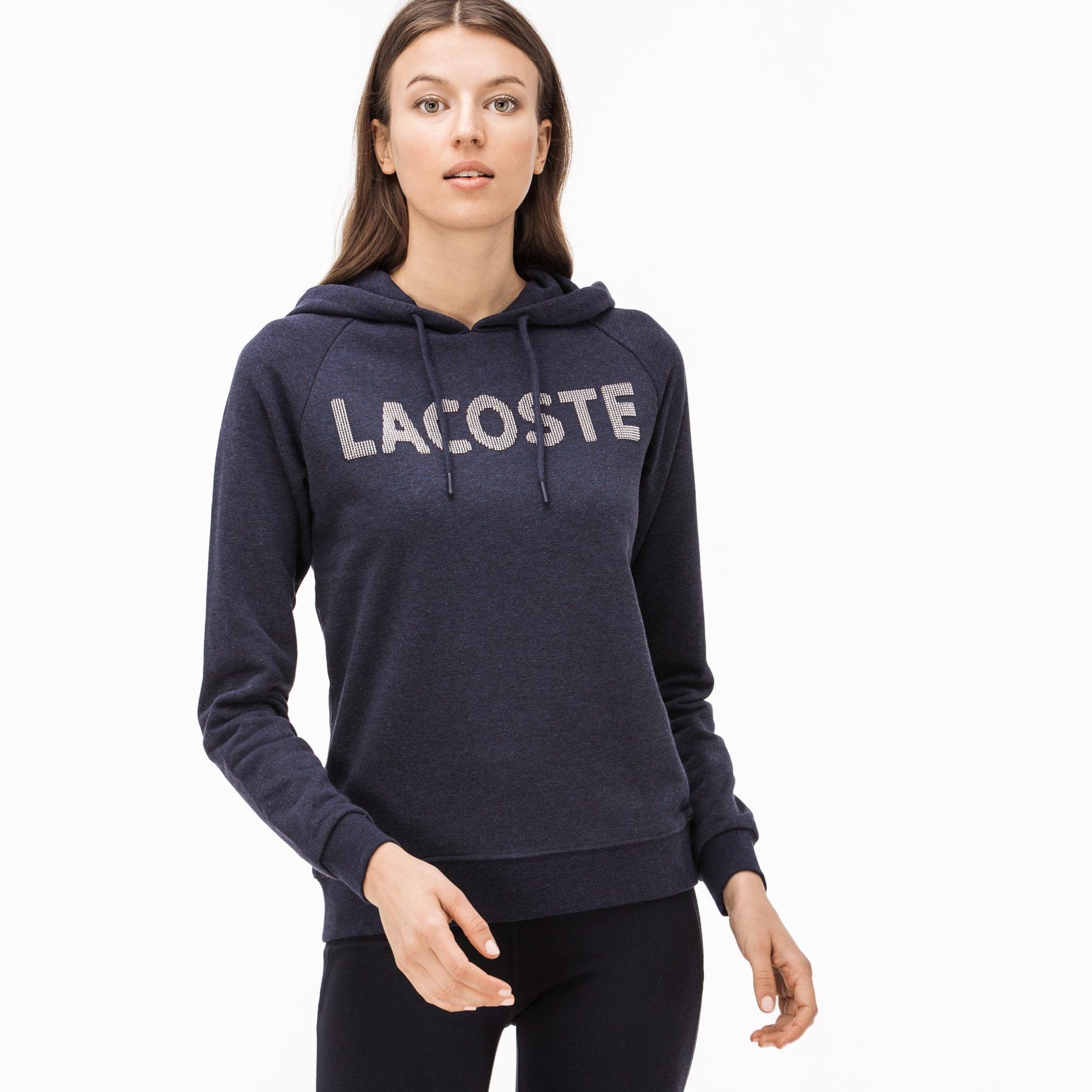 Lacoste Kadın Lacivert Kapüşonlu Sweatshirt