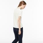 Lacoste Women's Henley Neck Ribbed Knit T-shirt