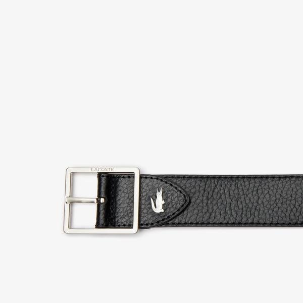 
Lacoste Men's Reversible Grain Leather Belt With Engraved Buckle