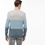 Lacoste Men's Round Neck Block Striped Tricot Sweater