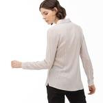 Lacoste Kadın Çizgili Açık Pembe Gömlek