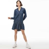 Lacoste Kadın Uzun Kollu Denim Mavi Elbise15L