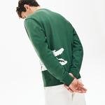 Lacoste Men's loose sweatshirt with pattern Crocodile with round neckline
