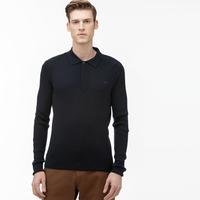 Lacoste Men's Polo Shirt Collar Wool And Cashmere Blend Knit Effect SweaterMXQ
