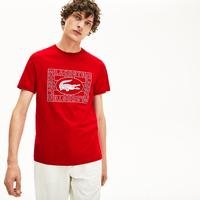 Lacoste Męski T-Shirt Z Nadrukiem Krokodyla Z Okrągłym Dekoltem240