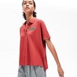 Lacoste Women's Relaxed Fit Multi Croc Badge Flowing Piqué Polo Shirt