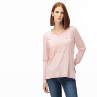 Lacoste Women's V-Neck Patterned Tricot Sweater01P