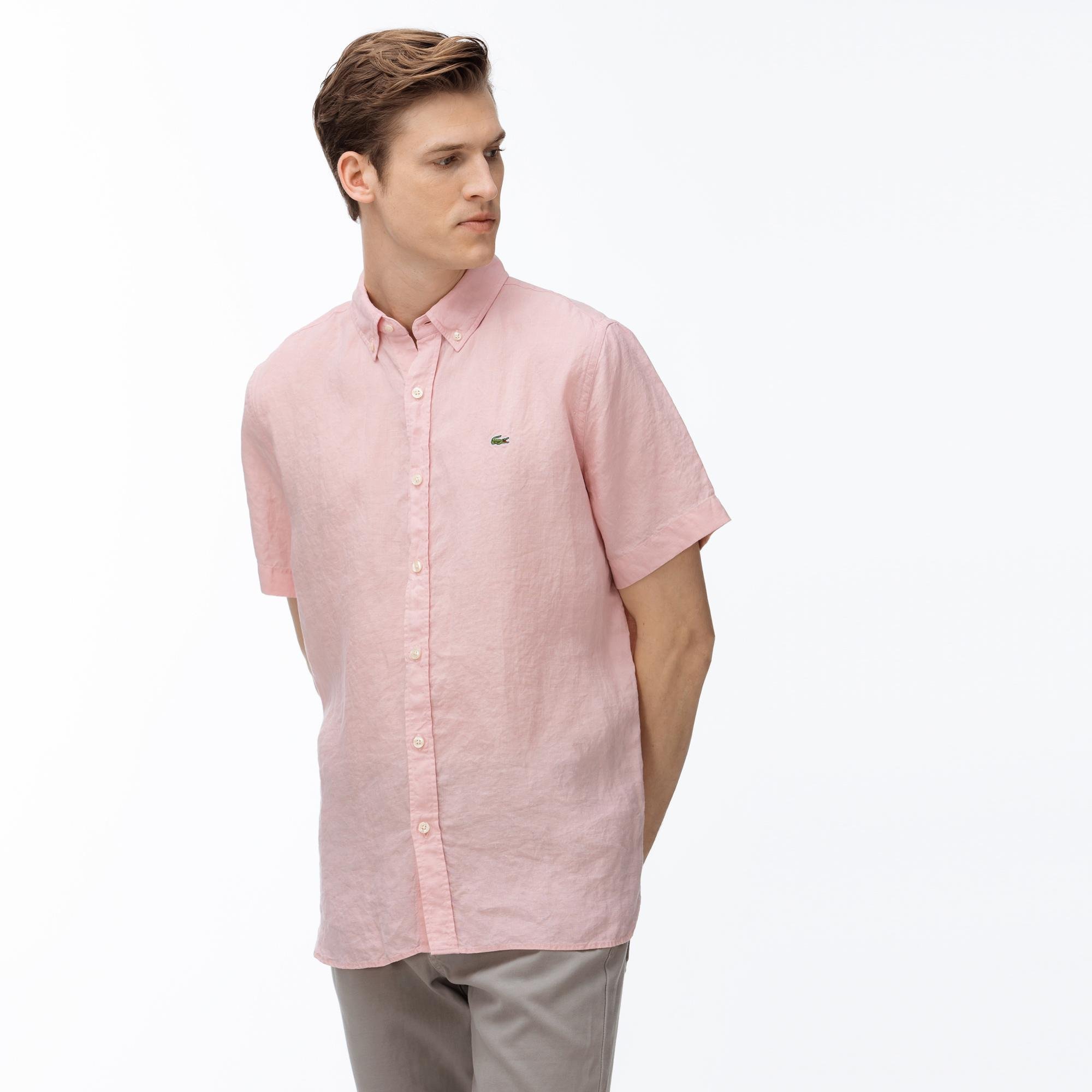 Lacoste Men's Shirt Linen Regular Fit