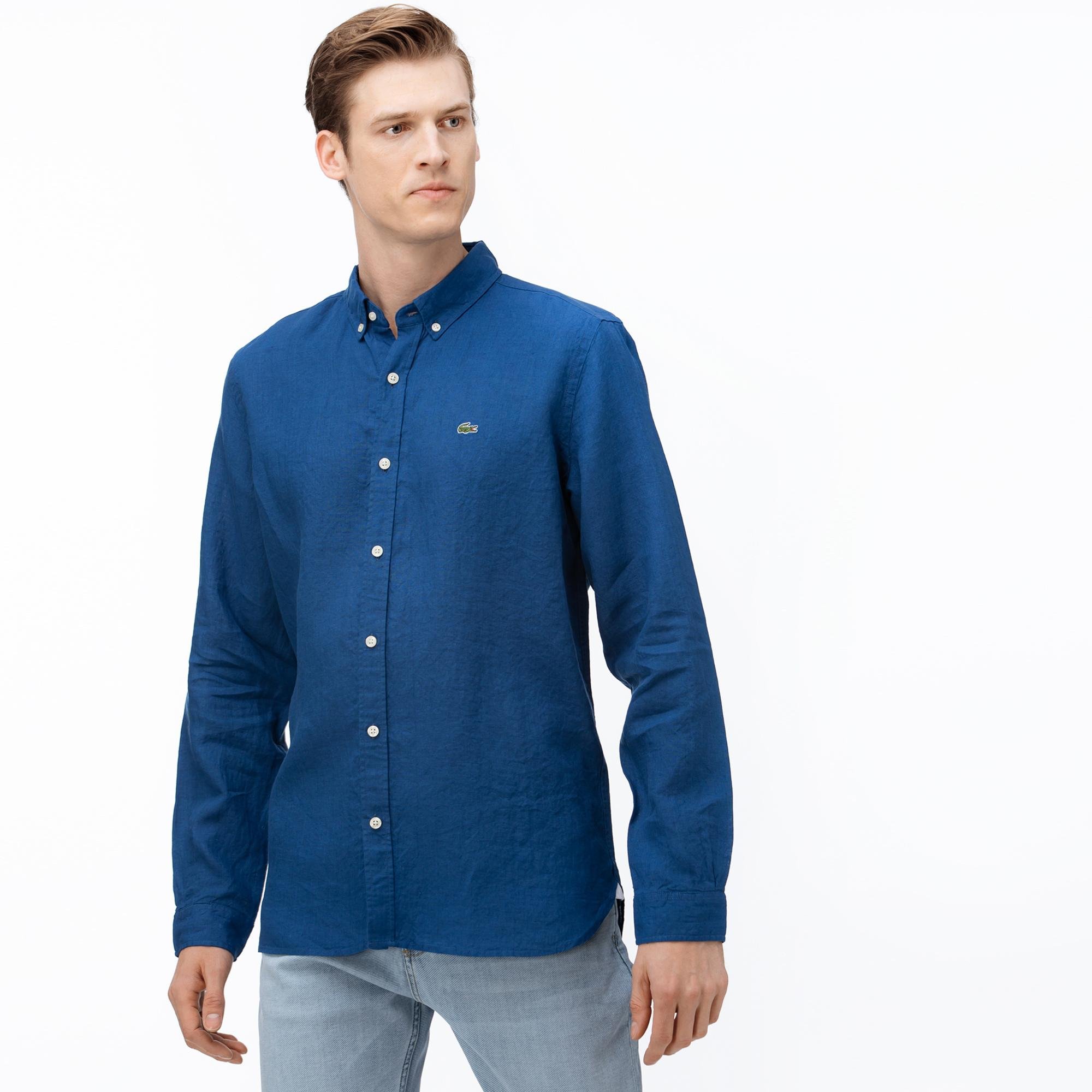 Lacoste Men's Lněná košile běžného střihu