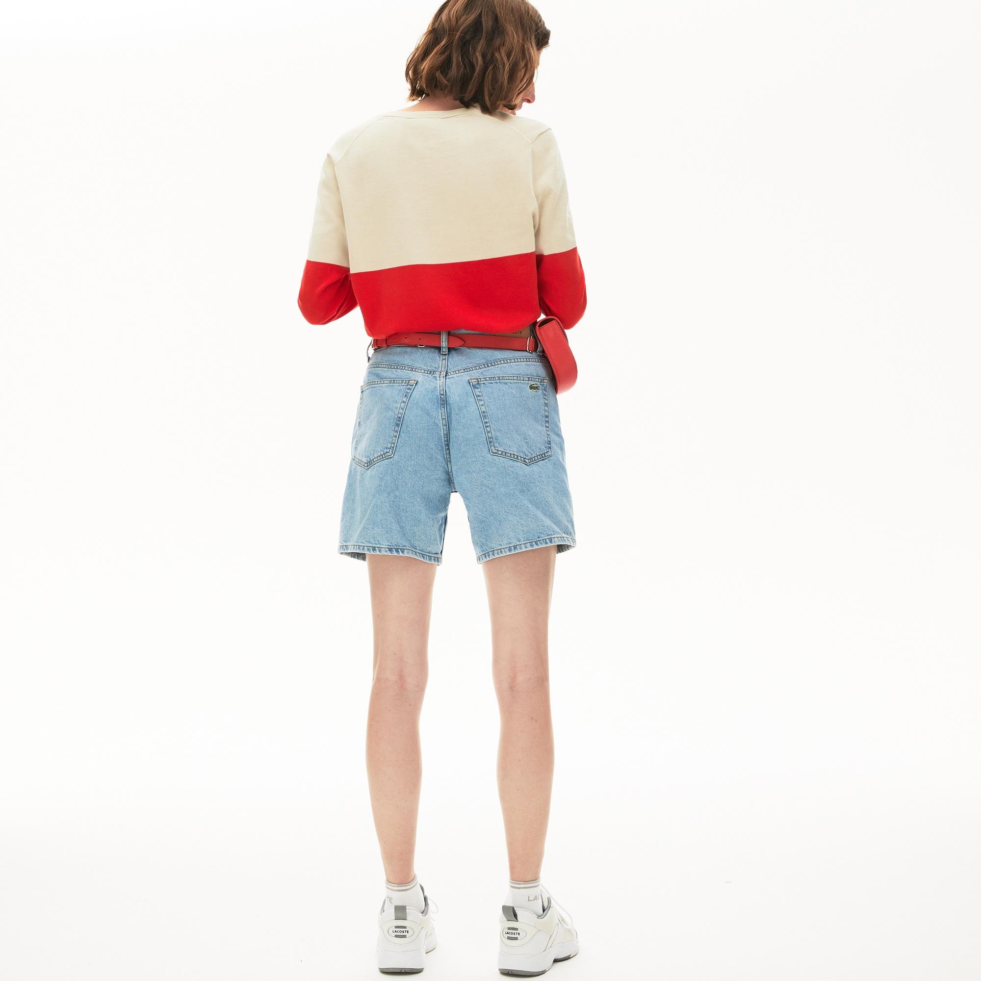 Lacoste Women's Colourblock Cotton V-Neck Sweater