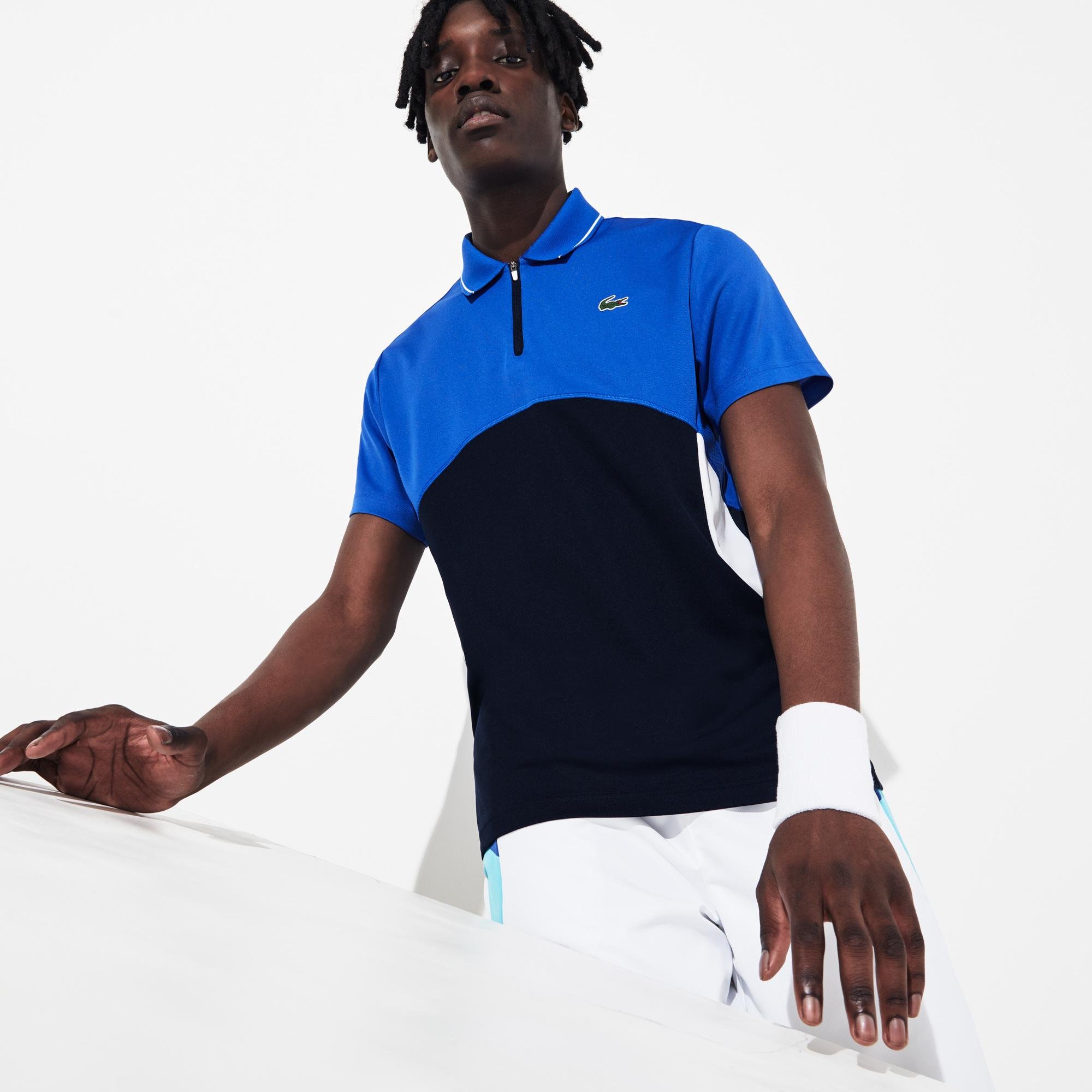 Lacoste Men's Sport Ultra-Dry Piqué Zip Tennis Polo Shirt