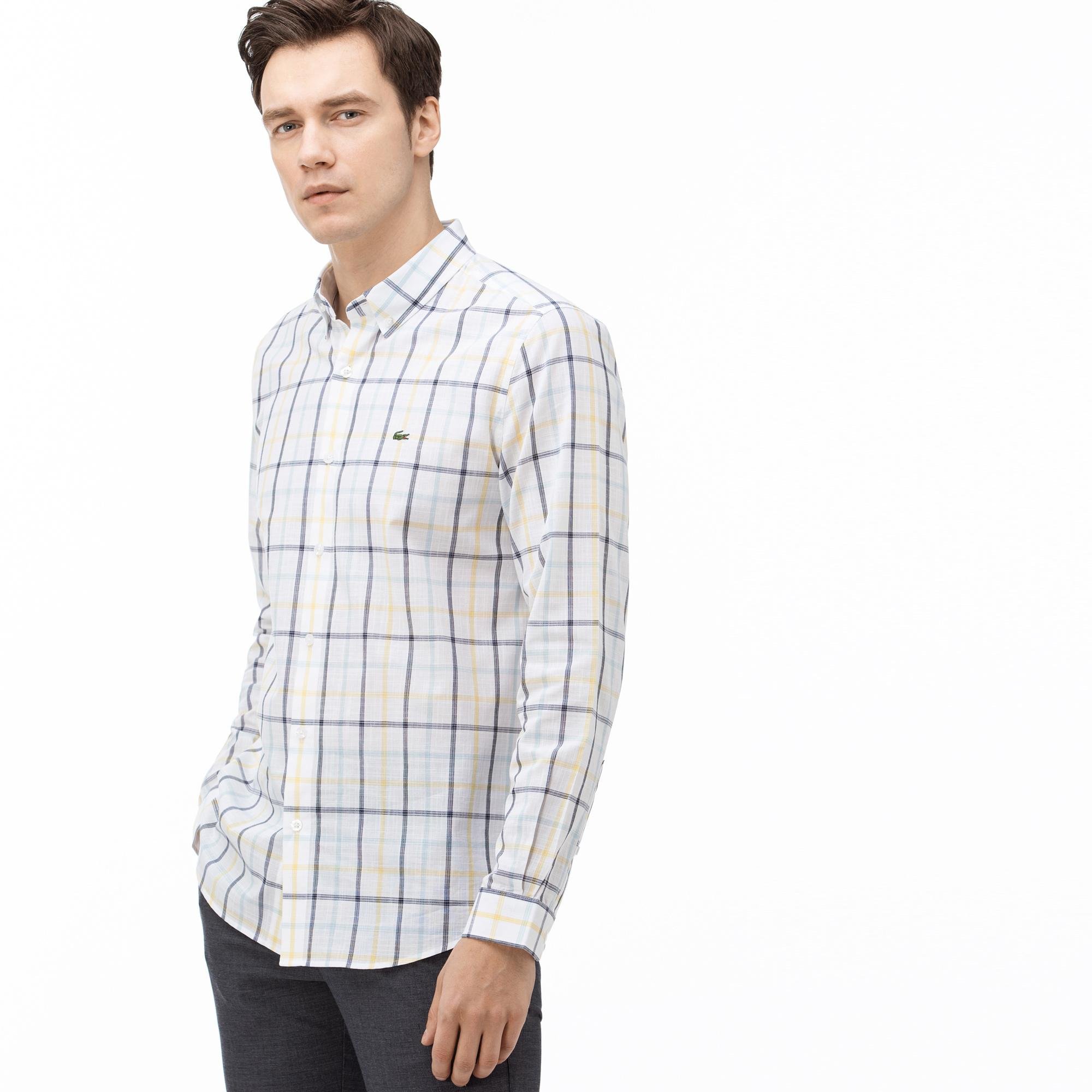 Lacoste košile mužský Slim Fit S límečkem zapínaným na knoflíky